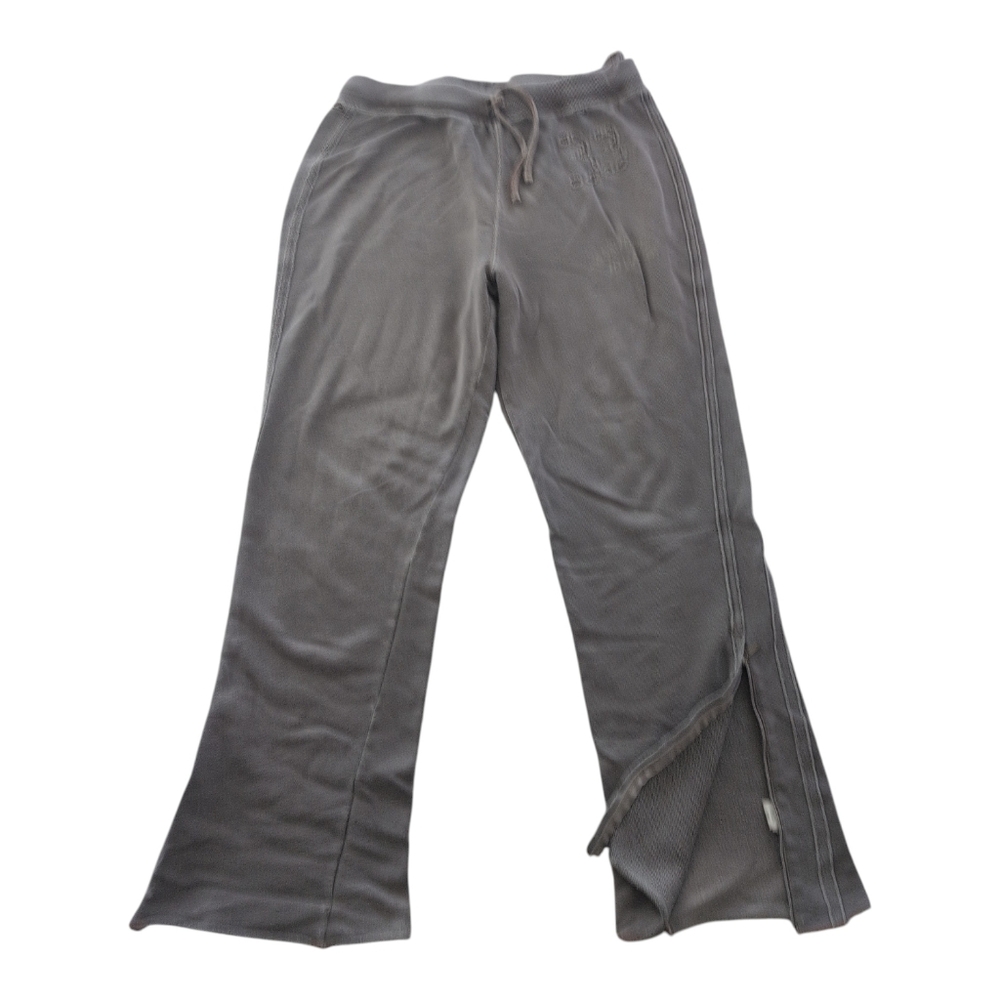 Rare Vtg "33" Gray Track Pants L Cotton Blend Flared‎ University Destroyed Waist